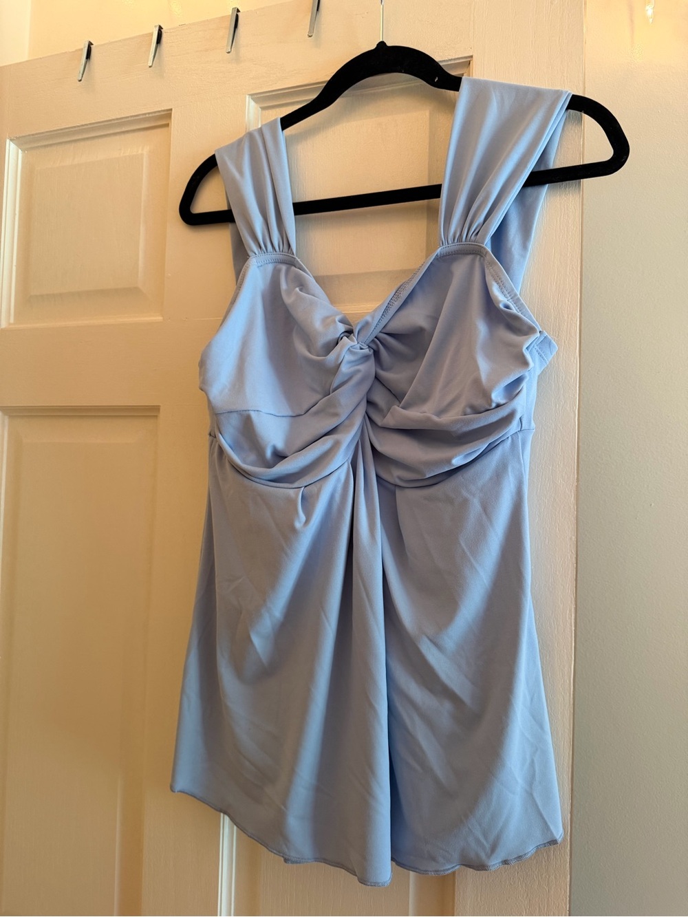 SHEIN Light Blue Knot Front Tank Top